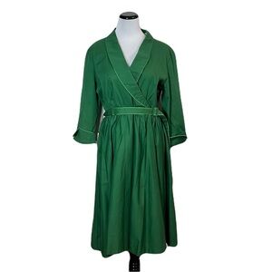 Lindy Bop Green Faux Wrap Cotton Dress NWT Size Large- READ